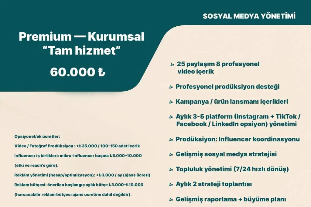 Kim için uygun: Marka bilinirliğini büyük ölçüde arttırmak, reklamla agresif büyümeye girmek ve kurumsal seviyede raporlama isteyen şirketler.